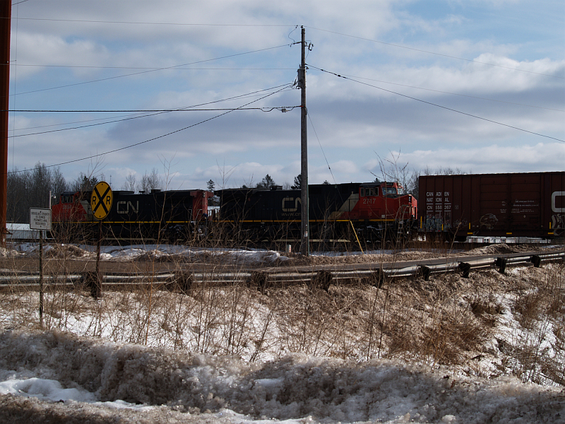 CN units over the bridge